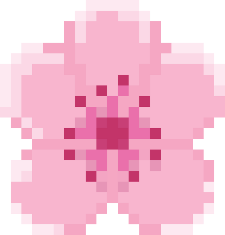 Pixel art sakura flower icon